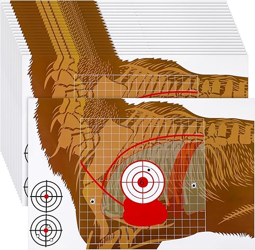 Leyndo 20 piezas de papel de ciervo, objetivo de ciervo, vista vital de órgano en papel, objetivo de ciervo visible para tiro con arco, objetivos
