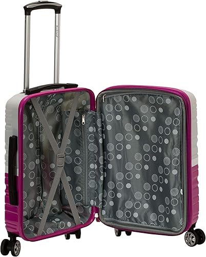 Miniatura 5 de Rockland - Equipaje Melbourne rígido y expandible de ruedas giratorias, Dos tonos magenta), F145-2TONEWHITE