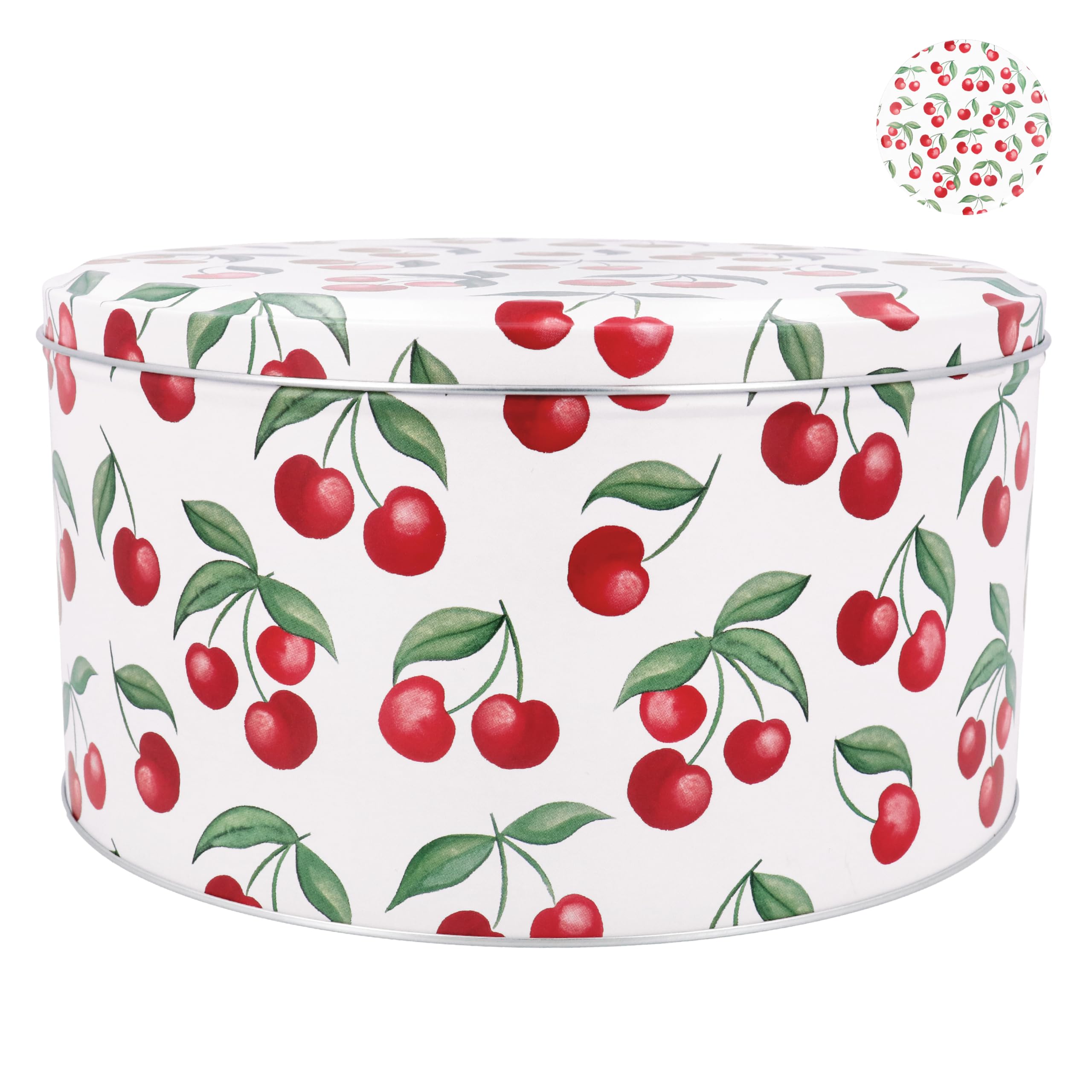 Gisela Graham Cherry Design Cake Storage Tin, 23cm
