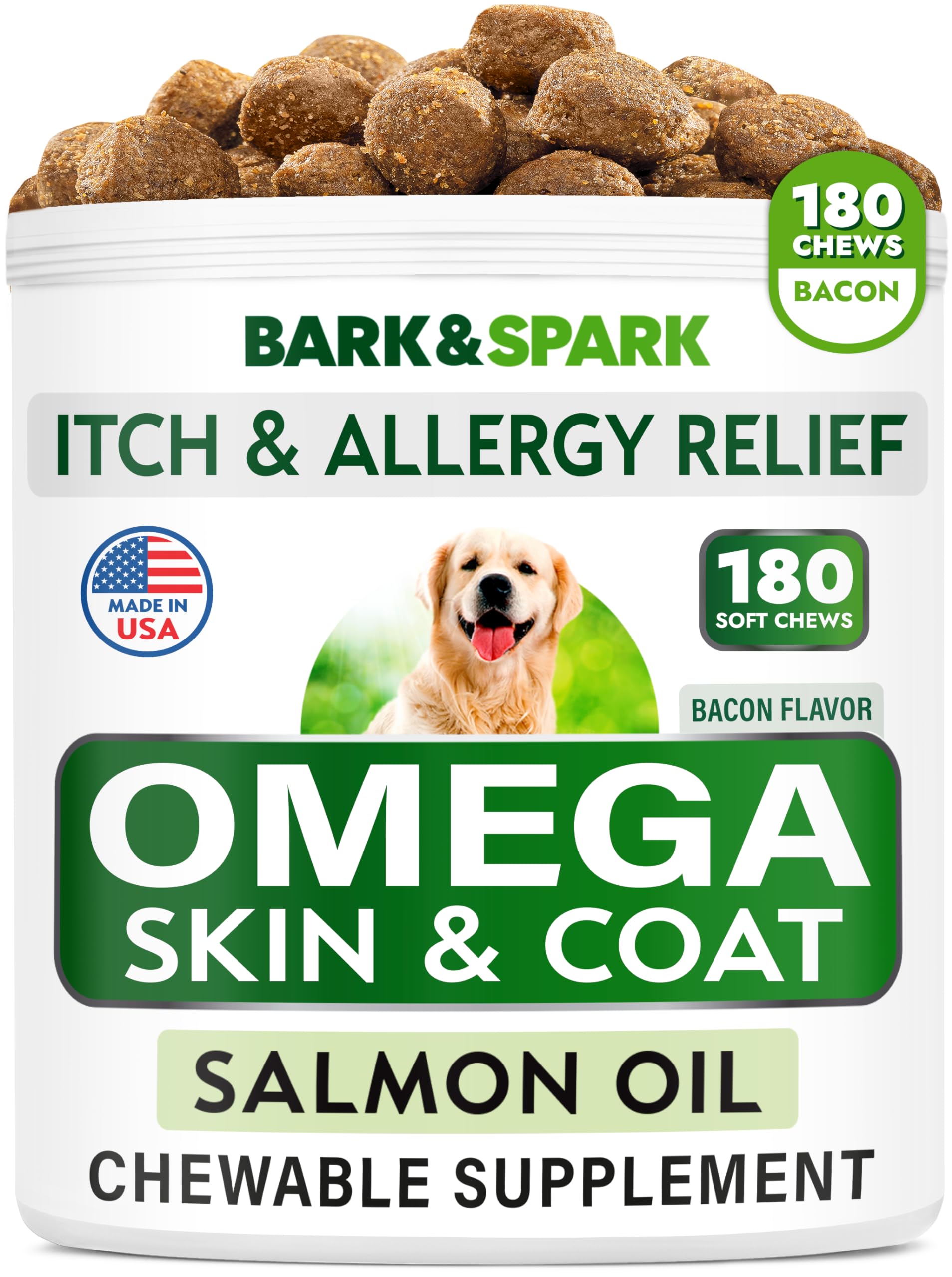 Omega 3 for Dogs - Fish Oil for Skin &amp; Coat Health, Itch &amp; Allergy Support