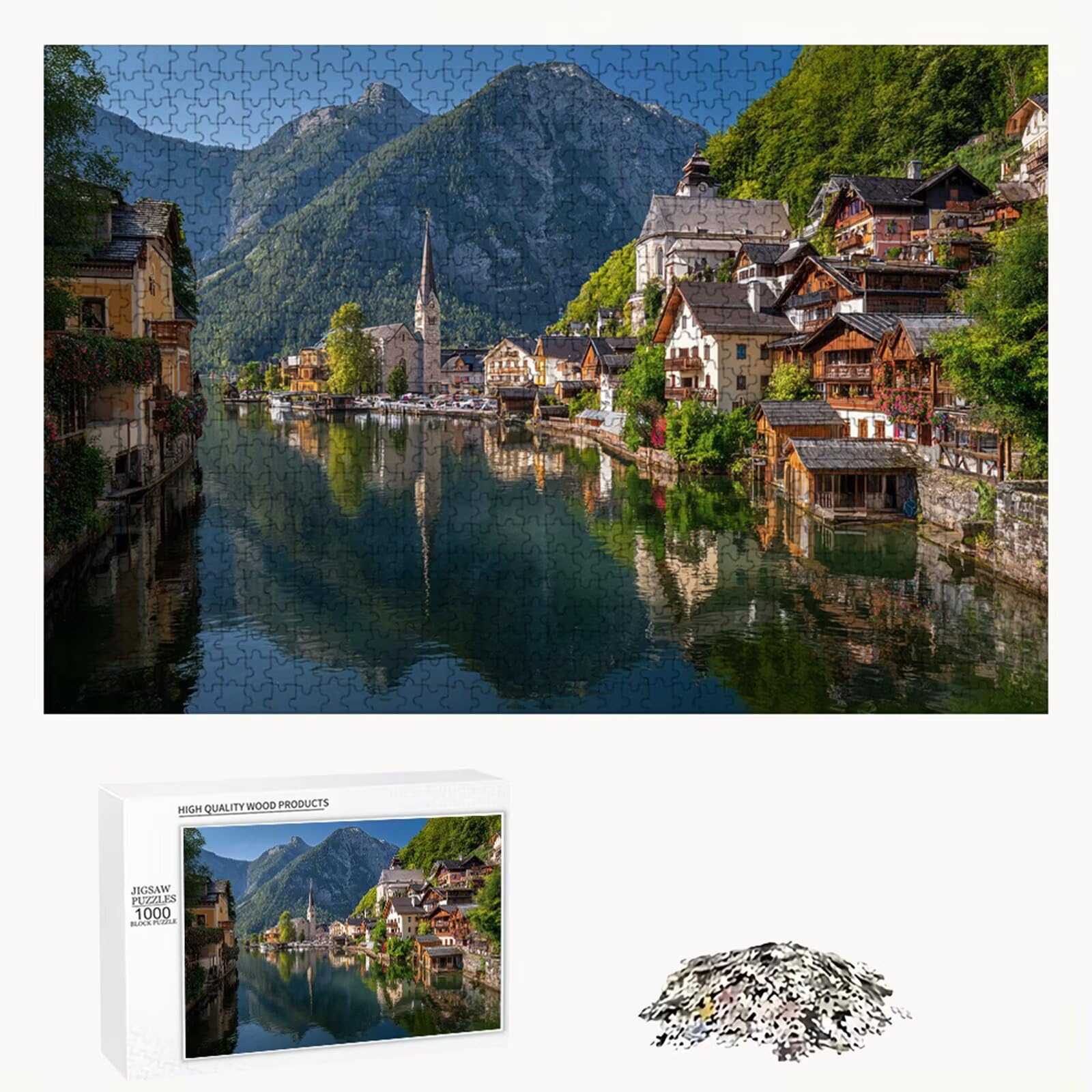 Puzzle 4000 Piezas Adultos Villa & Montaña, Rompecabezas con Letras Traseras y Póster, Pasatiempo Antiestrés, Decoración de Pared, Regalo Decorar Mujer Hombre, 147x105cm (14 Años +) P3#281