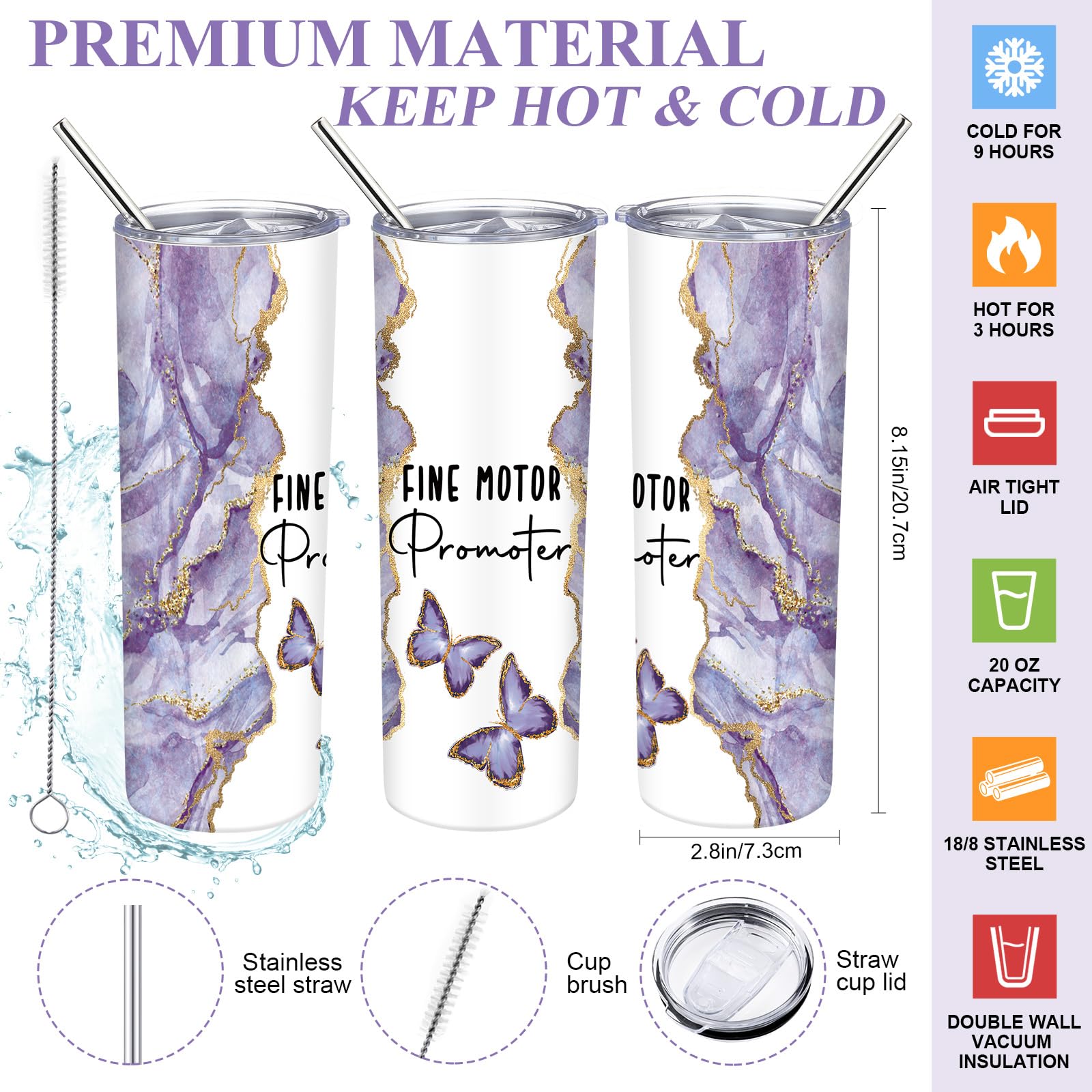 Occupational Therapy Gift Set - 20oz Tumbler & Tote Bag For Therapists, OT Appreciation - View #2