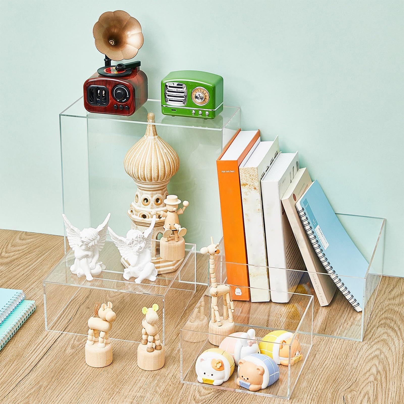 Acryl-Erhöhungen für Display, stabile Display-Erhöhungen, Würfel-Organizer | stabil, transparent, für Kerzen, Figuren, Parfums, Kosmetika