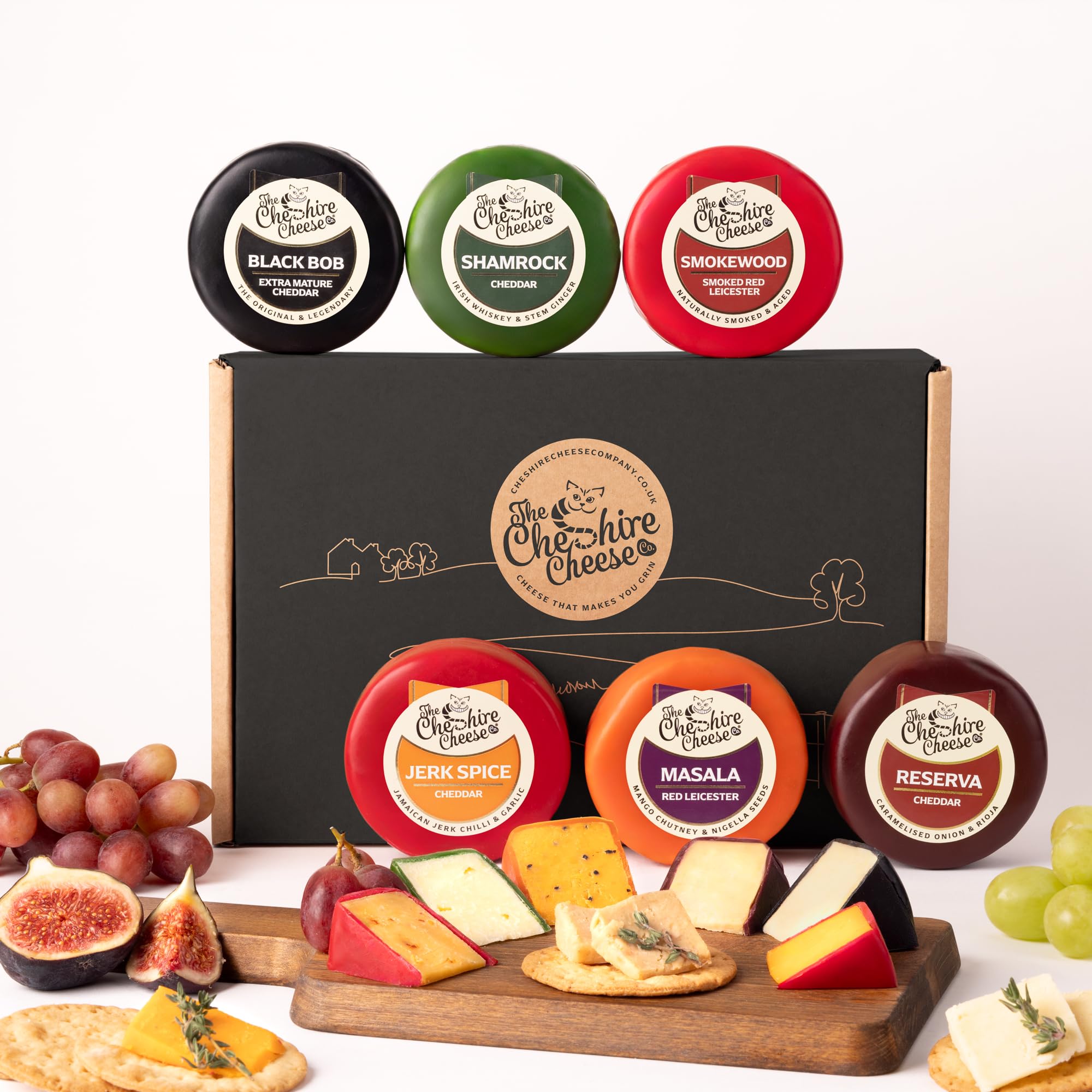 Premium Waxed Cheese Selection Gift Set – 6 x 200 g Luxury Cheddars & Red Leicester | Cheshire Cheese Company Gourmet Cheese Gift