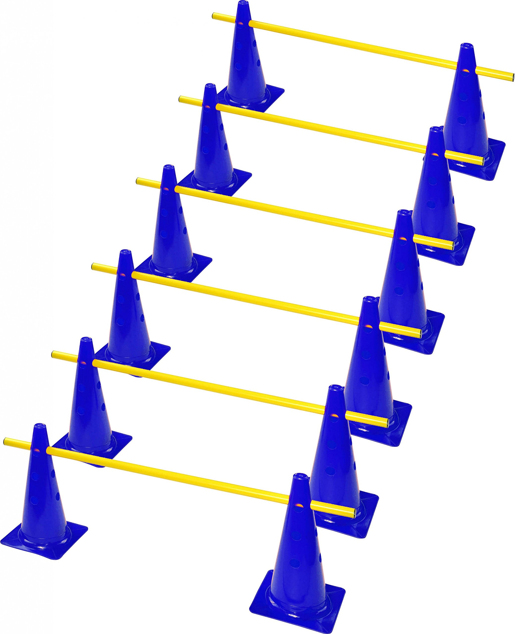 Set di 6 ostacoli da 30 cm, colore: Blu