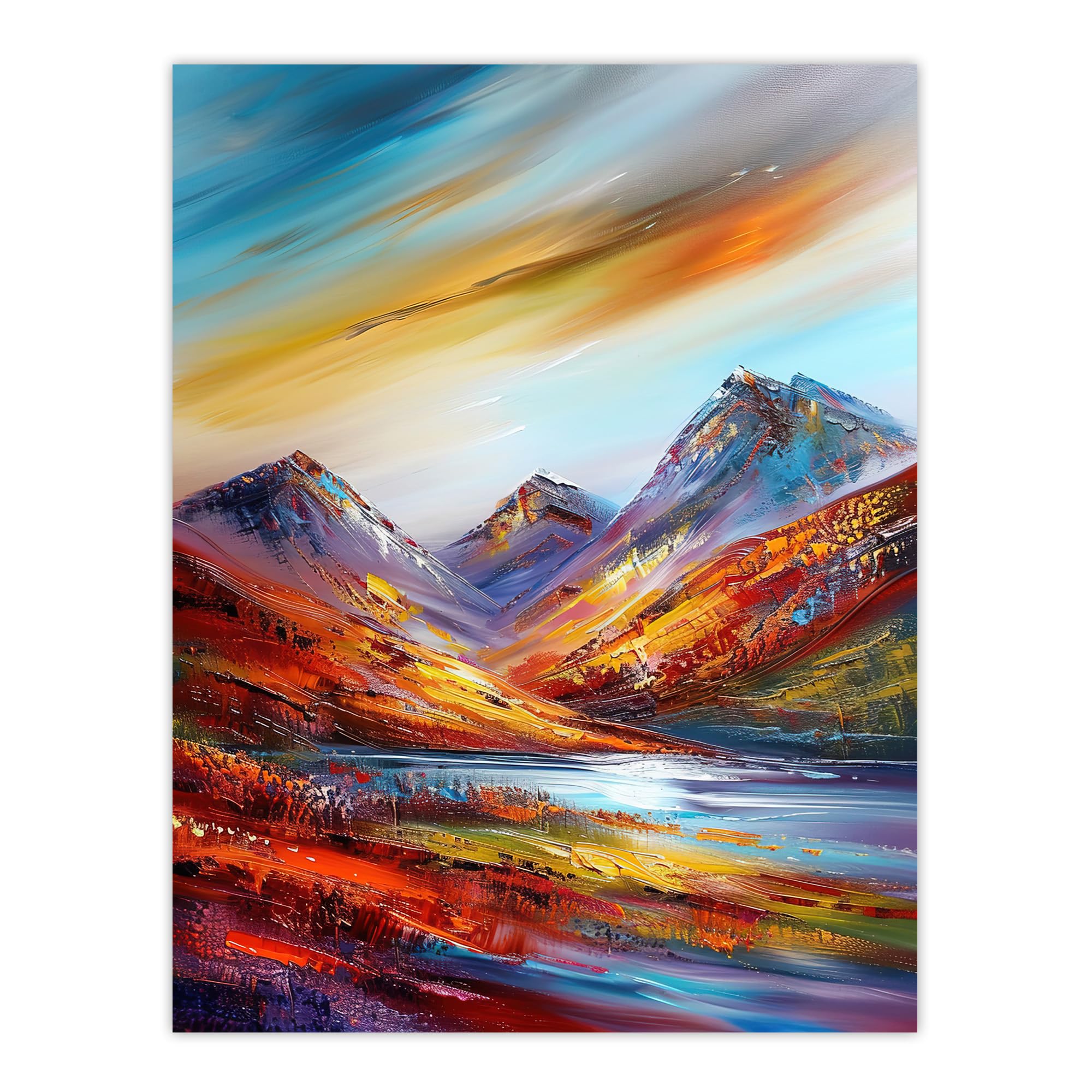 Artery8 Cairngorms Heather Mountain Peak Hike Landscape Living Room Large Wall Art Poster Print Thick Paper 18X24 Inch