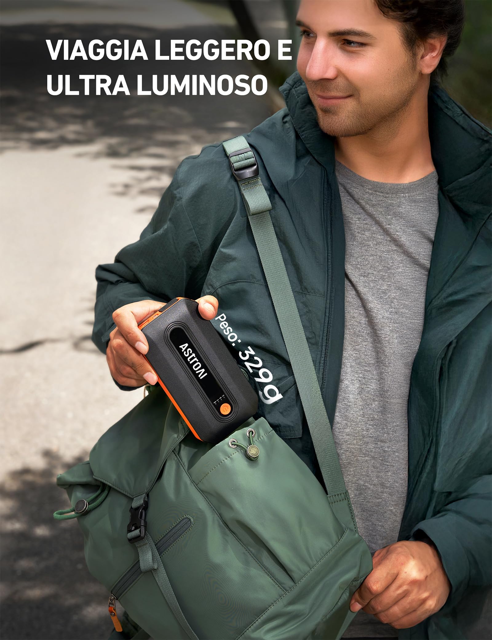 AstroAI B8 Booster Avviamento, Avviatore di Emergenza per Auto/Moto 12V (7,0L Benzina / 5,5L Diesel) Avviatore Batteria Auto Portatile con Torcia LED&USB, Power Bank