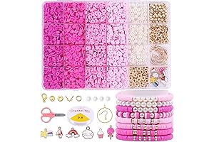 Wuollgess Pink Clay Bead Bracelets