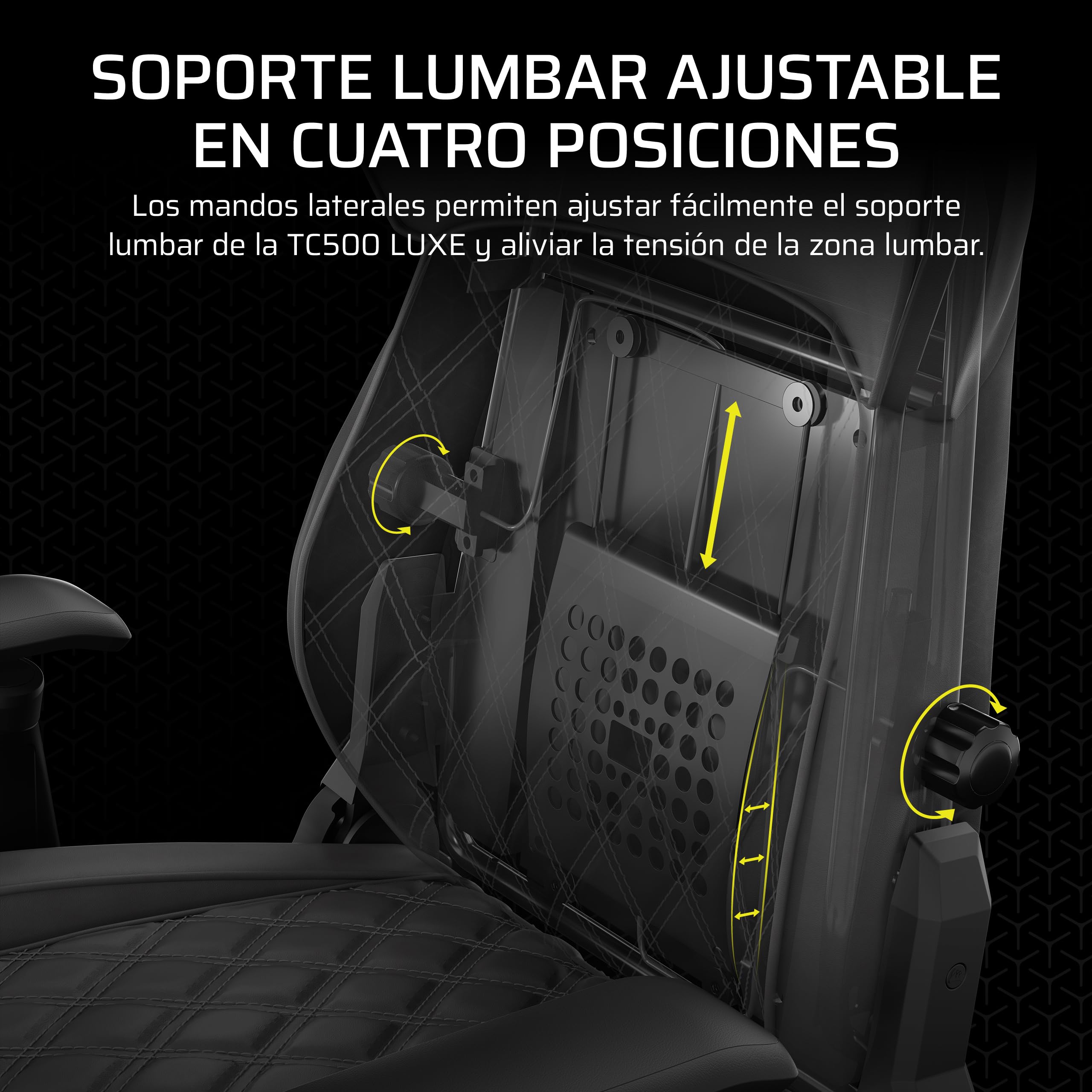Corsair TC500 Luxe Silla para Juegos – Tejido Transpirable Premium – Asientos Anchos – Reposabrazos Ajustables en 5 Direcciones – Soporte Lumbar Ajustable – Reclinable 90-135° – Sombra
