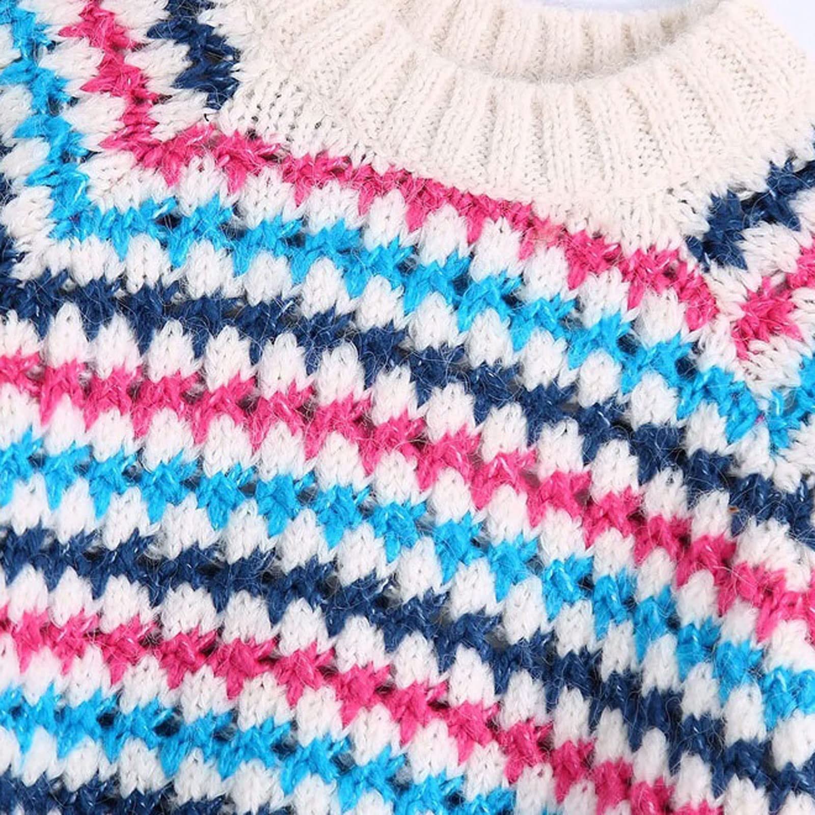 Damskie swetry damskie modne prążkowane wykończenia sweter z dzianiny w paski vintage okrągły dekolt z długim rękawem damskie swetry eleganckie topy, jak na obrazku, S
