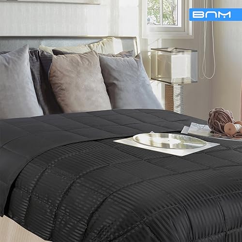 Miniatura 4 de Blue Nile Mills - Edredón alternativo para todas las estaciones, relleno de microfibra, hipoalergénico, peso mediano, felpa y reversible, con