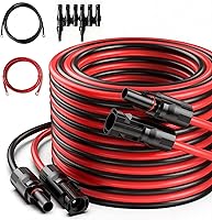 Vista 8 de JJN Cable de extensión solar 10 AWG (6 mm²) 20 pies y 8 pies con conector hembra y macho Kit de adaptador de panel solar para sistema solar, dos