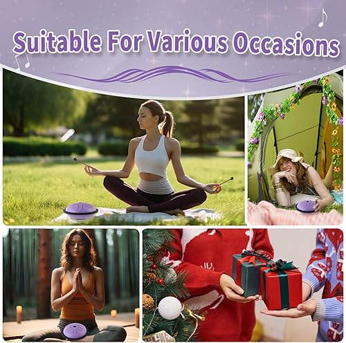 Miniatura 9 de Yahpetes Tambor sin preocupaciones de 5.5 pulgadas, tambor de lengua de acero de 6 notas, instrumentos musicales, tambores de mano con tambor de