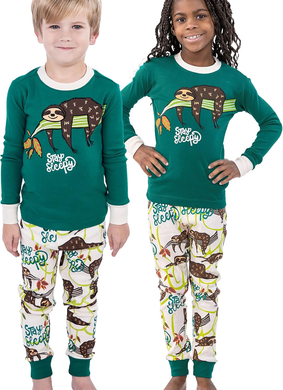 Lazy One Warm Long-Sleeve PJ Sets for Girls and Boys, Funny Animal Kids' Pajama Sets, Cozy, Comfy