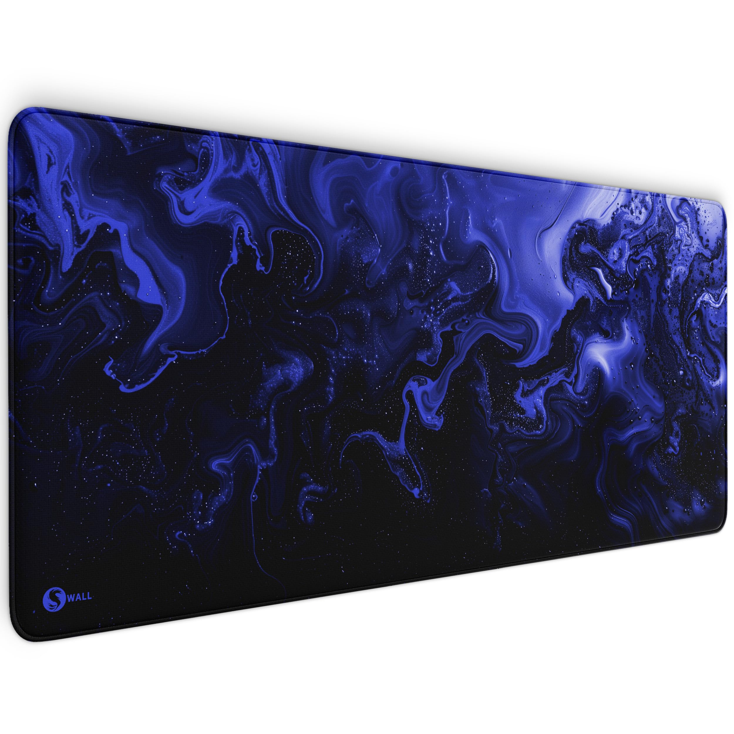 Gaming Mauspad XXL Schwarz-Blau 90x40 cm 4 mm dick rutschfest Deskmat PC