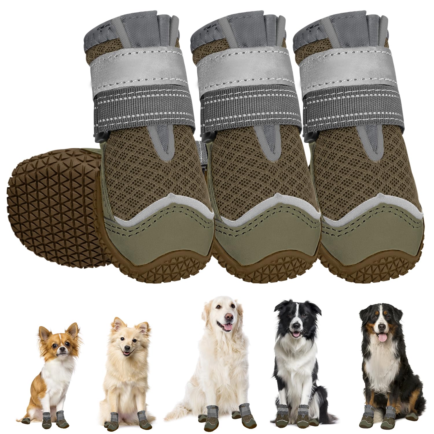 Retolit Dog Shoes Paw Protector Comfortable Adjustable Non Slip