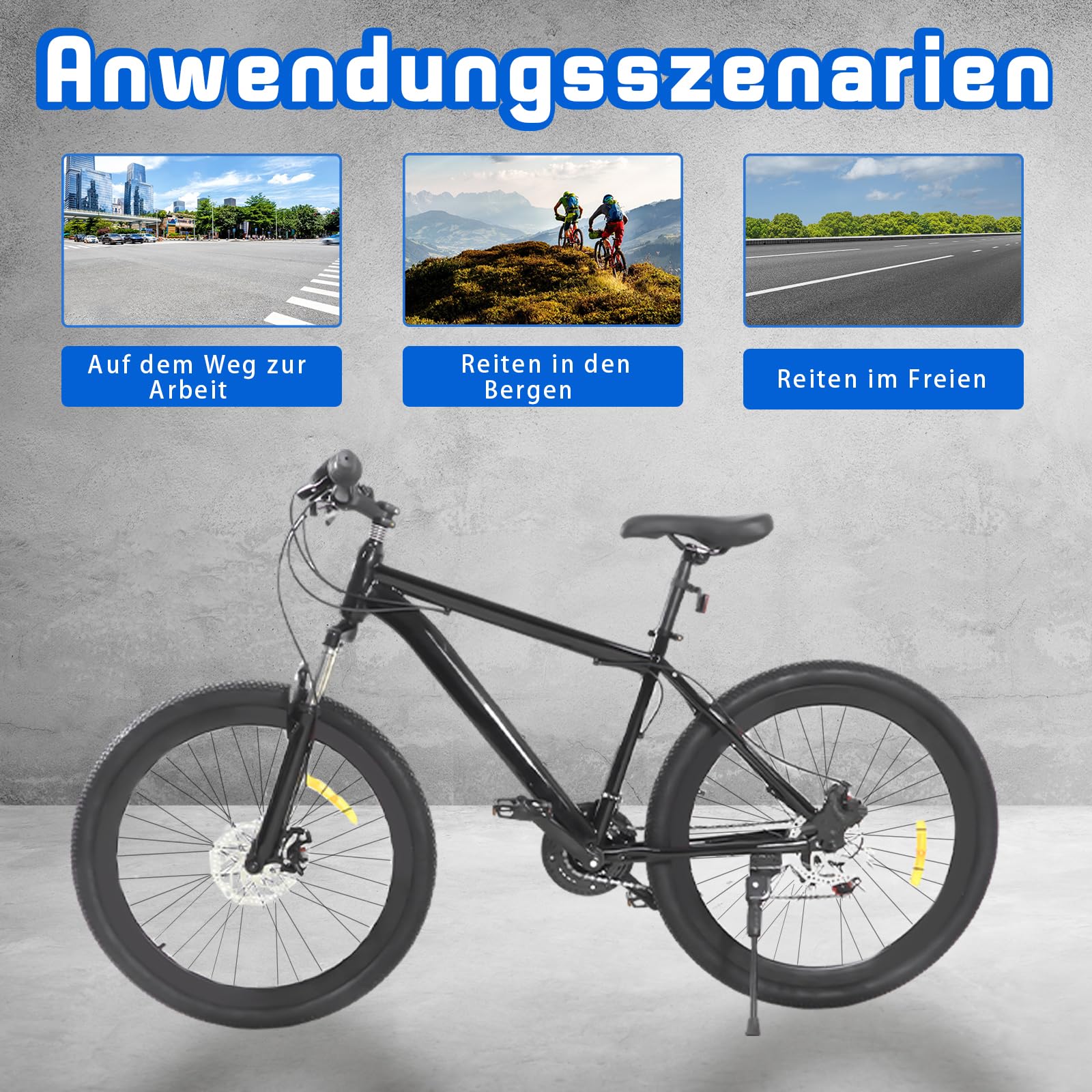 Mountainbike 26 Zoll Premium Mountainbike 21 Gang Schaltung, Doppelscheibenbremse Fahrrad Herren Bike für alle Arten von Straßen, MTB Fahrrad für Mädchen Jungen Herren und Damen