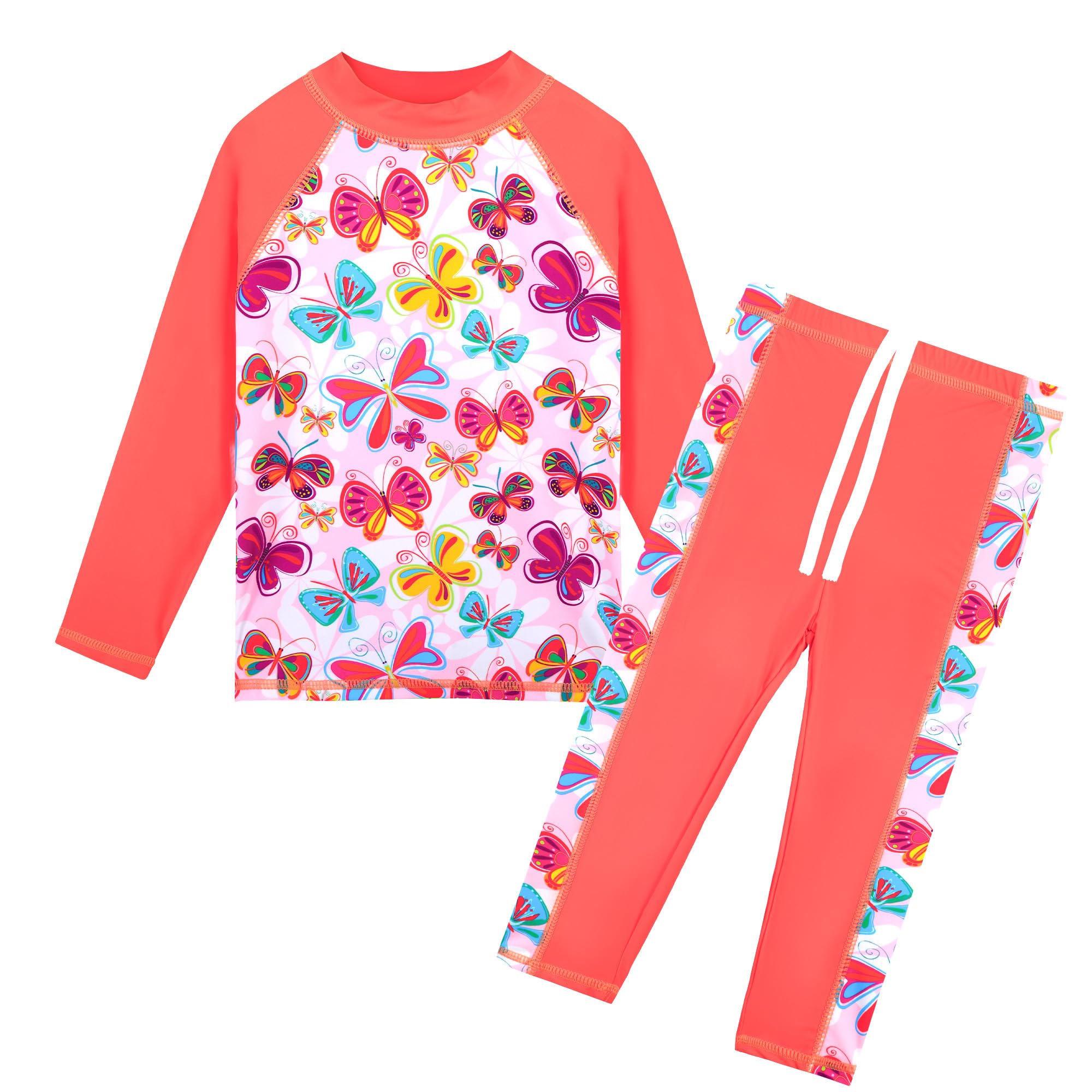 Niña Traje de Baño Impreso 2 Piezas Top Manga Corta + Shorts