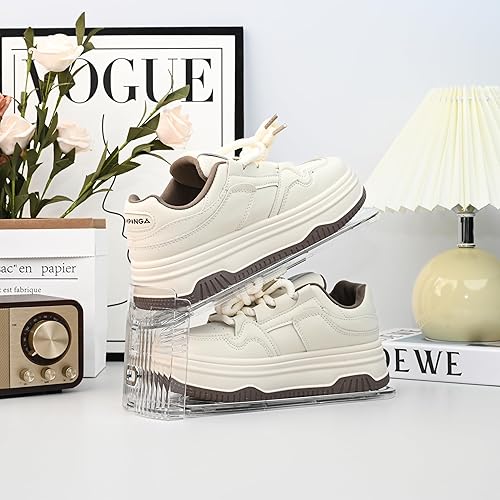 Miniatura 6 de Organizador de ranuras transparentes para zapatos, paquete de 20 apiladores de zapatos ajustables y almacenamiento de zapatos que ahorra espacio