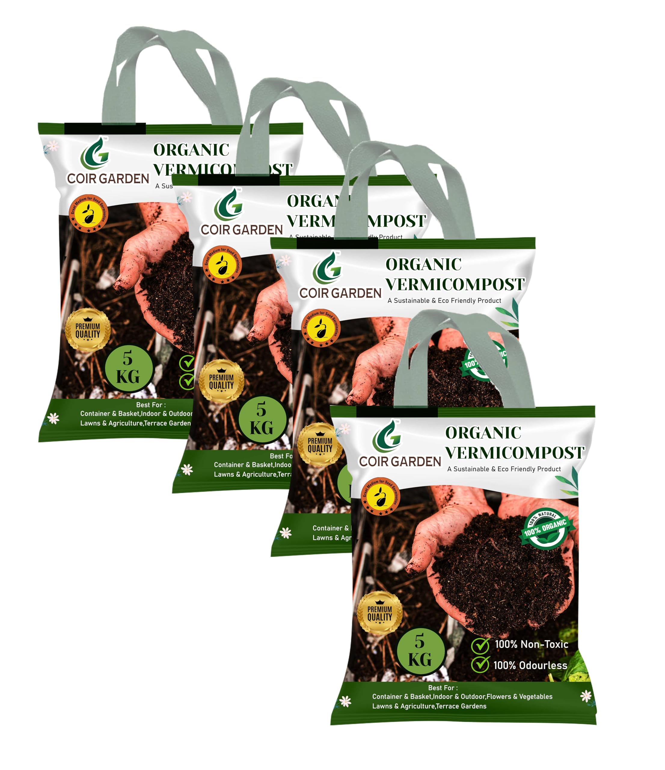 COIR GARDEN - Organic Vermicompost Fertilizer Manure For Plants as Insecticide (20 KG) for Home Gardening | Soil Mix for Pot Plants | Compost Garden Soil | Natural Booster for Flowering Plant (B0CVXY87HH) Amazon Price History, Amazon Price Tracker