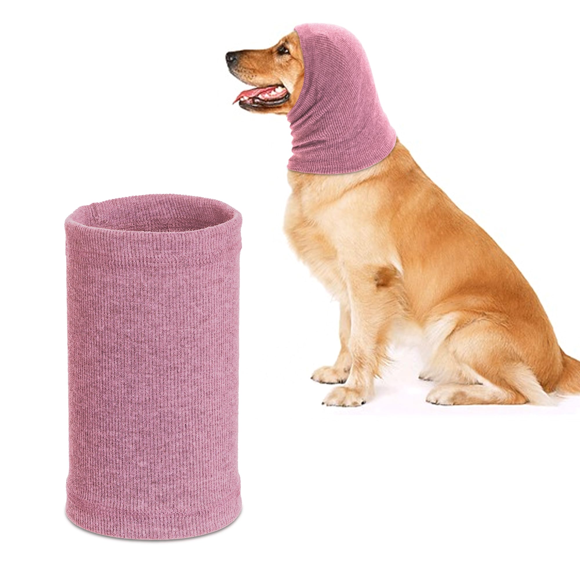 Rbenxia Dog Ear Muffs - Noise Protection & Warm Winter Ear Scarf (Pink, Small)