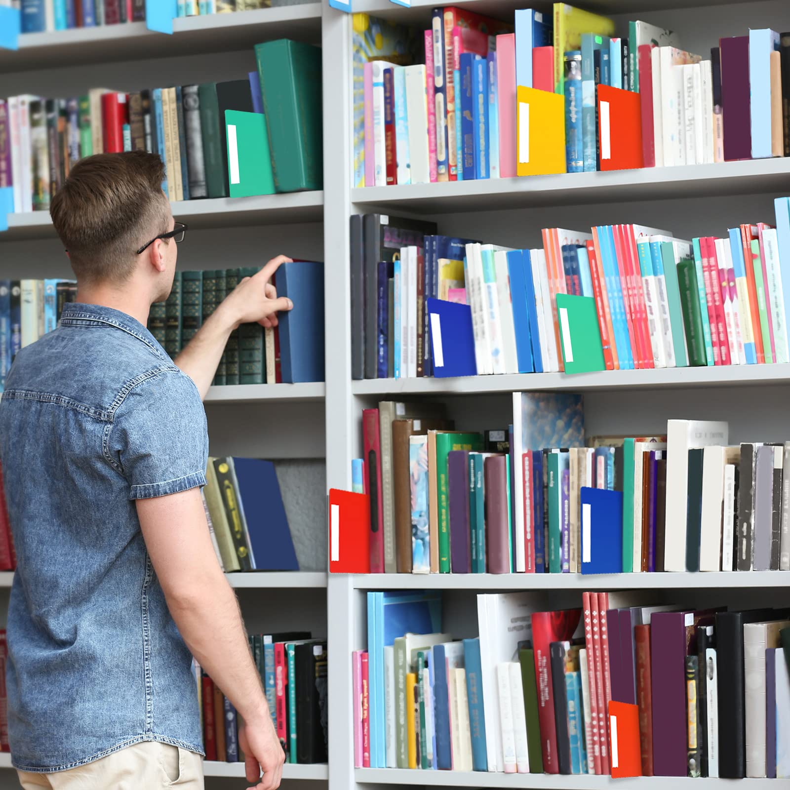 Buy 20 Packs Library Shelf Dividers Book Divider with Repositionable