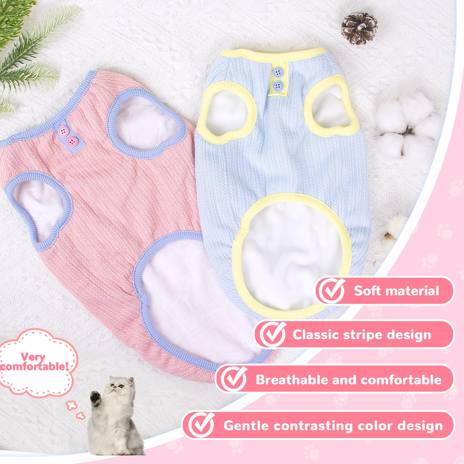 Soft Warm Jumper for Cats & Dogs, Cotton Cat & Dog Sweater Vest, Autumn Winter Outfit, Winter Warm Jumper, Small to Large Sizes - Image 4