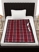 Wool Electric Blanket for Single Bed Shock-Proof Heated Protection Blanket with 4 Adjustable Heat Settings Wrinkle-Resistant Fabric, Energy-Efficient, 6 Years Warranty (red)