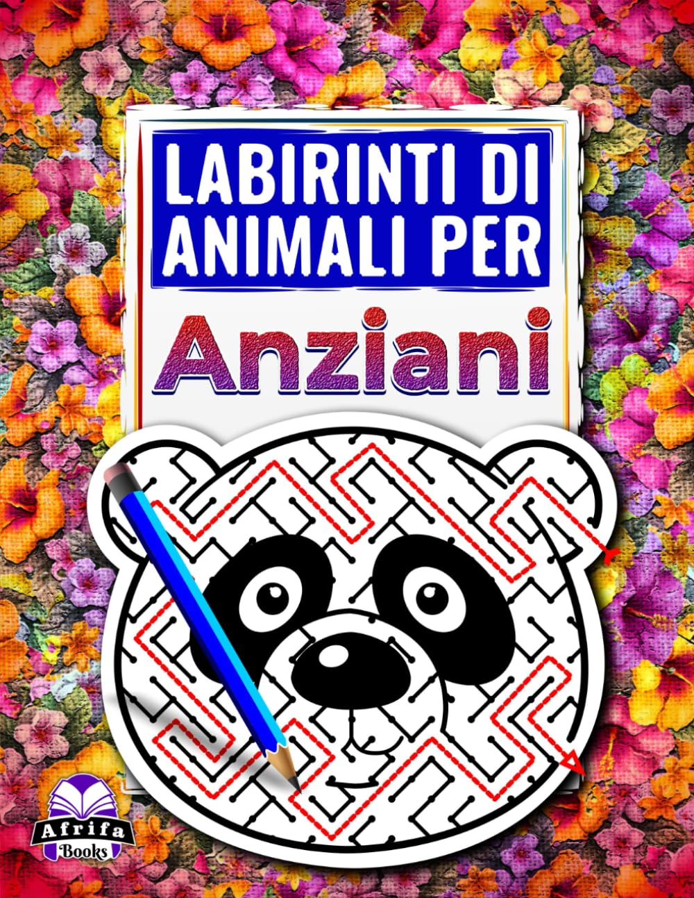Labirinti di animali per anziani: Libro di puzzle a caratteri grandi con affascinanti volti di animali per il relax e la salute del cervello
