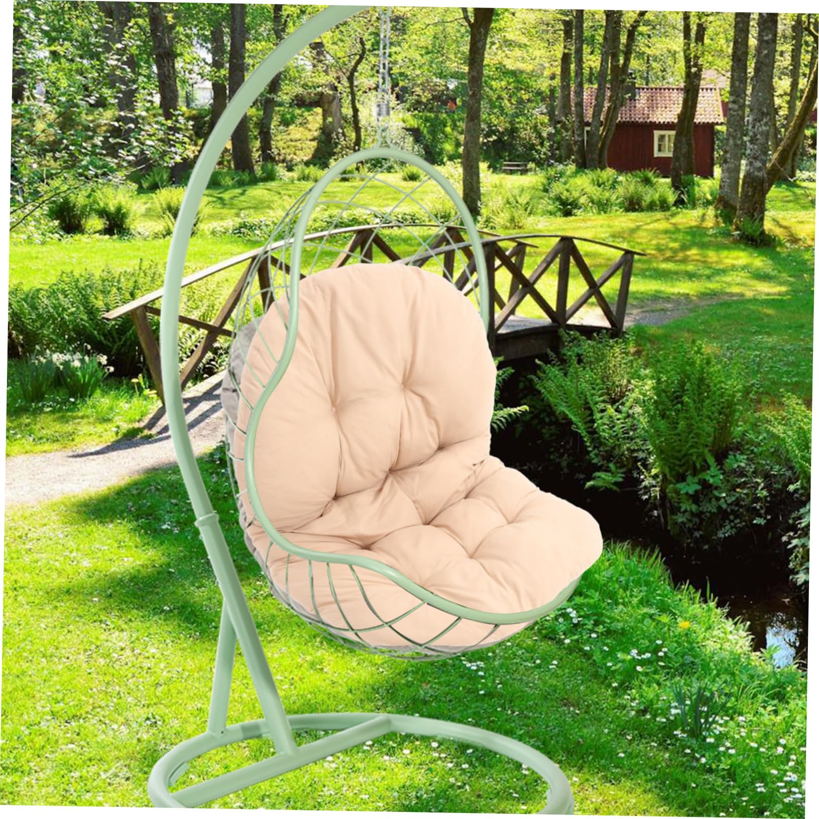 Cuscino per sedia sospesa da esterno, in poliestere resistente alle intemperie, sfoderabile per un maggiore comfort, ideale per giardino e patio, perfetto per relax e tempo libero