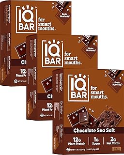 IQBAR Brain and Body Plant Protein Bars - Chocolate Sea Salt - 36-Count ...