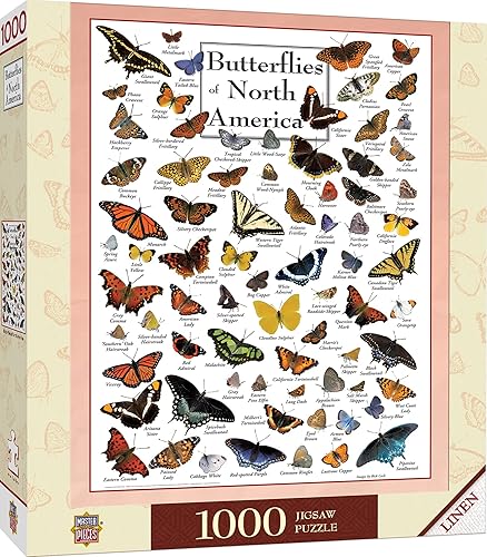 MasterPieces Rompecabezas de 1000 piezas para adultos, familia o niños, mariposas de América del Norte, 19.25 x 26.75 pulgadas