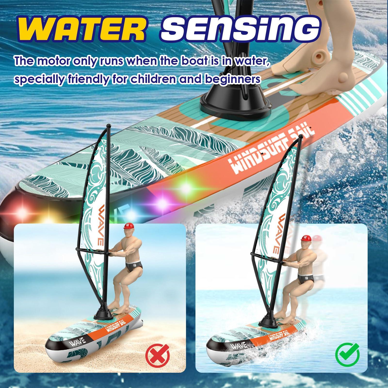 Bateau Télécommandé XstarG Avec LED – 10 Km/h – 2,4 GHz – Rechargeable – Pour Piscine Ou Lac