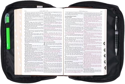 Miniatura 9 de Funda de lona para hombres y mujeres con cremallera para Biblia o libro con asa.