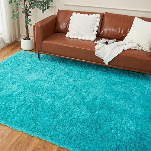 Miniatura 80 de AMTOVO Alfombras de área para sala de estar, 6 x 9 pies, color negro y gris, alfombra grande y esponjosa, alfombra para dormitorio, alfombra