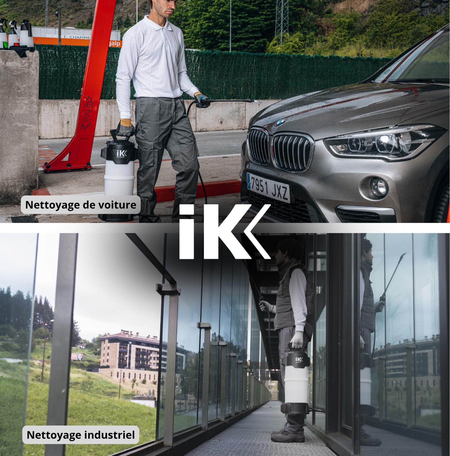 IK Multi Pro 12+ Pulvérisateur Haute Résistance avec Connecteur d'air Comprimé - Compatible avec Produits Chimiques Agressifs - Nettoyage, Construction et Désinfection - Tuyau Renforcé