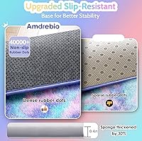 Vista 6 de Amdrebio alfombras azules y púrpuras de arcoíris de sirena para decoración de habitación de niñas, alfombras de área de 5 x 8 pies mullidas y kawaii