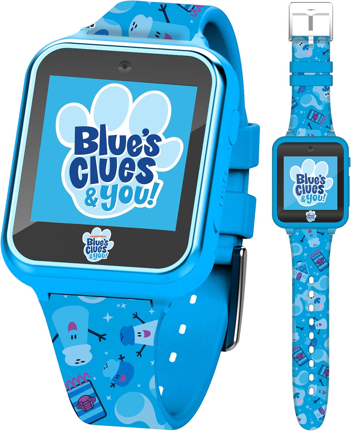Blue’s Clues & You! Kids Smart Watch - Interactive Touchscreen with Games, Selfie Camera, Step Tracker, Alarm, and Printed Silicone Strap - Fits Wrists 5.5" to 8.0"