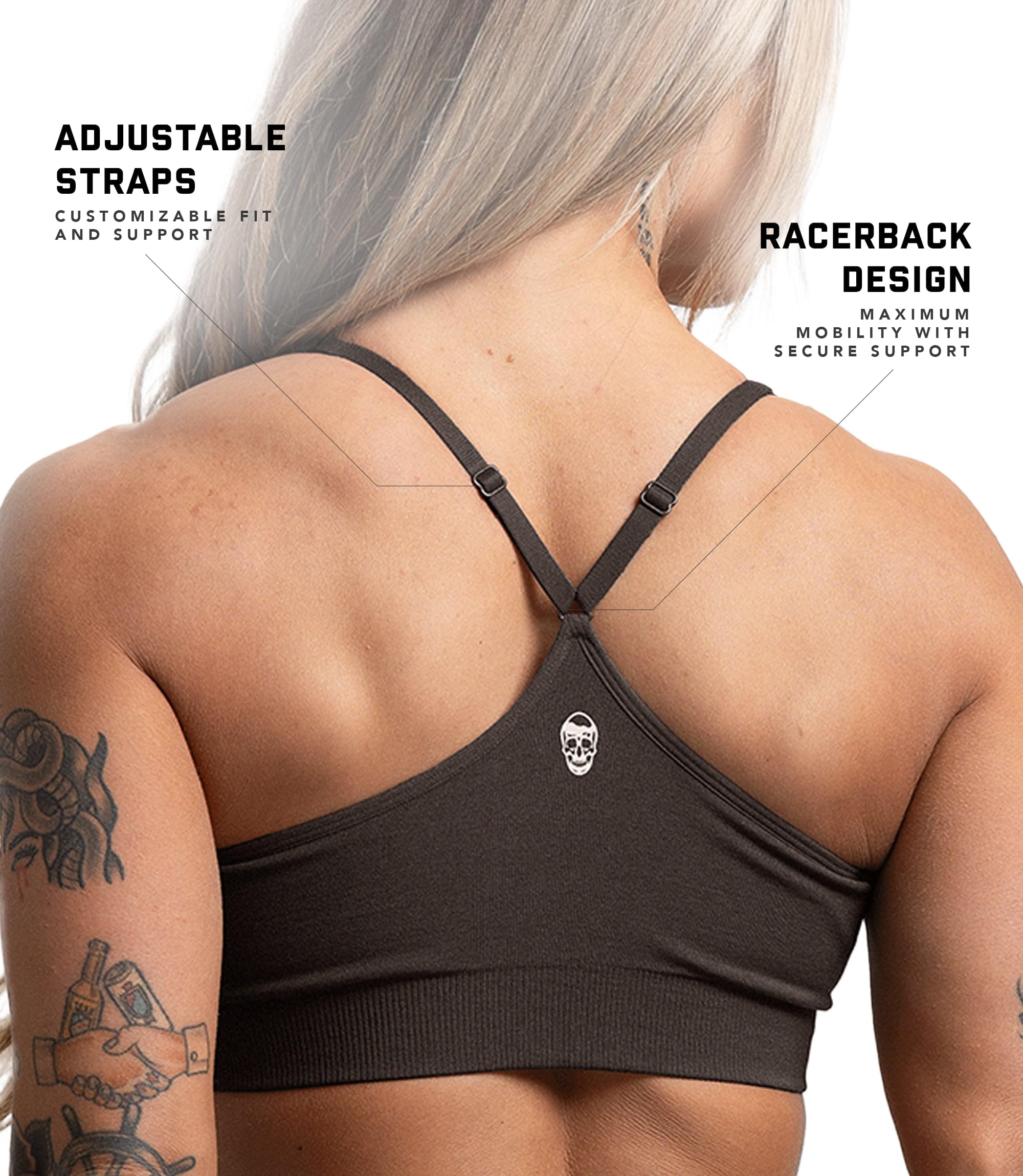 Gymreapers Brasier deportivo sin costuras para mujer, brasier acolchado de compresión sin varillas para gimnasio, yoga y fitness