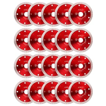 4.5" Diamond Saw Blades, 20 pcs Tile Cutting Blade | for Angle Grinder Tile, Super Thin Tile Saw Blades for Cutting Porcelain Ceramic Tile Granite Marbles