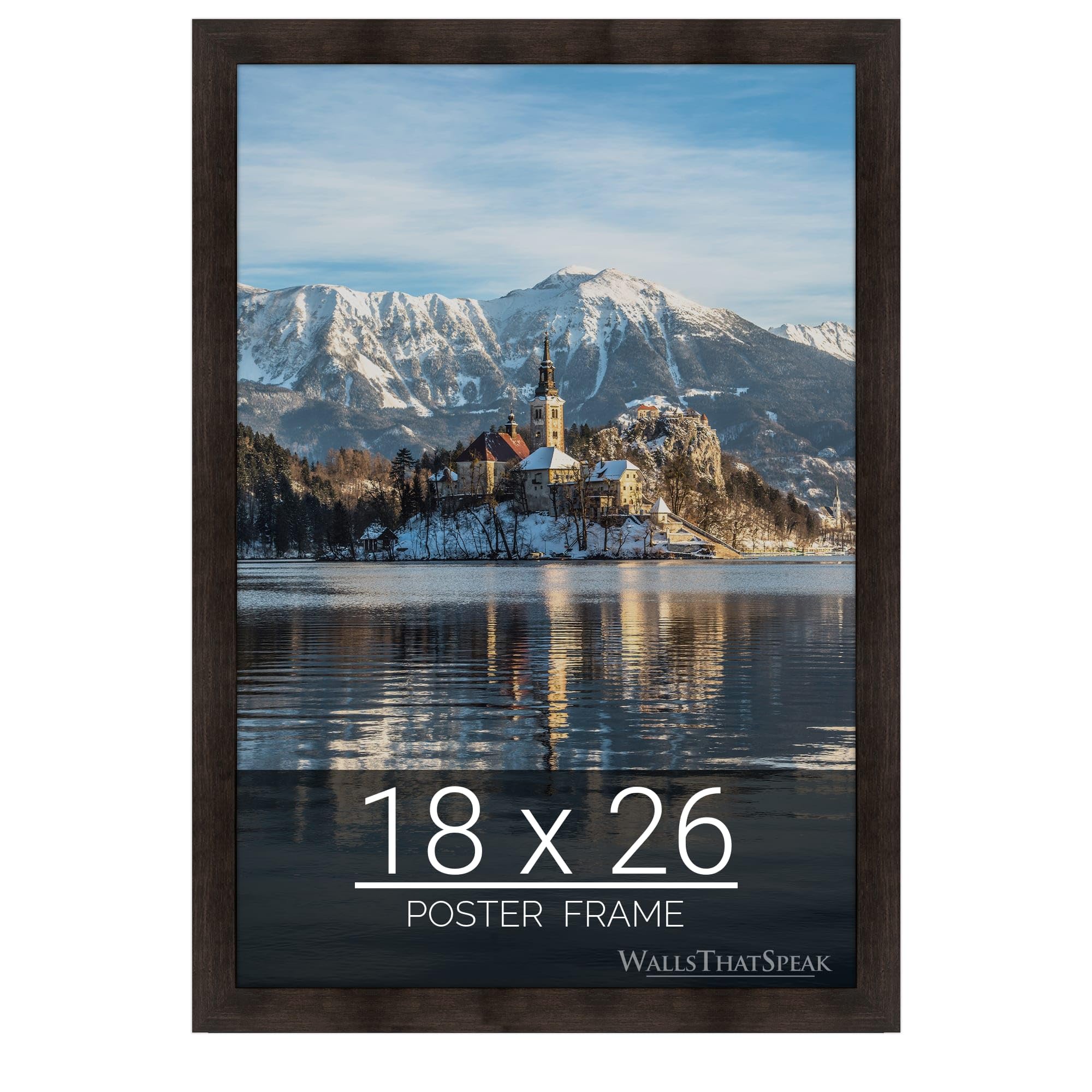 wallsthatspeak 18x26 Espresso Brown Picture Frame for Puzzles Posters Photos or Artwork