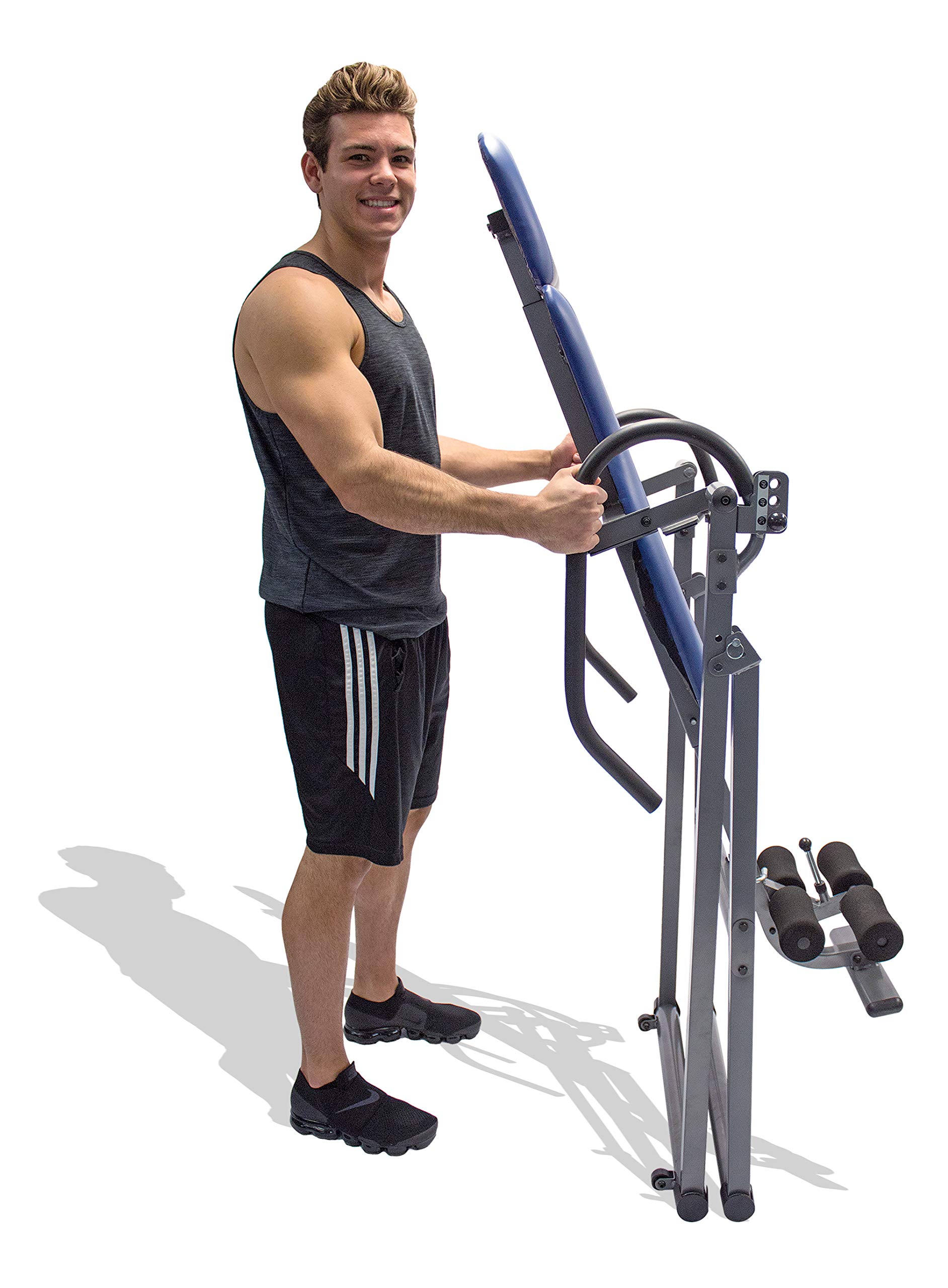 Amazon.com : X-Treat Health Gear Portable Body Vision Deluxe Heat and Massage  Inversion Table Comfort Gift for Husband, Wife, Easy Storage Massages Back  and Applies Heat to Wherever Needed, in Blue :