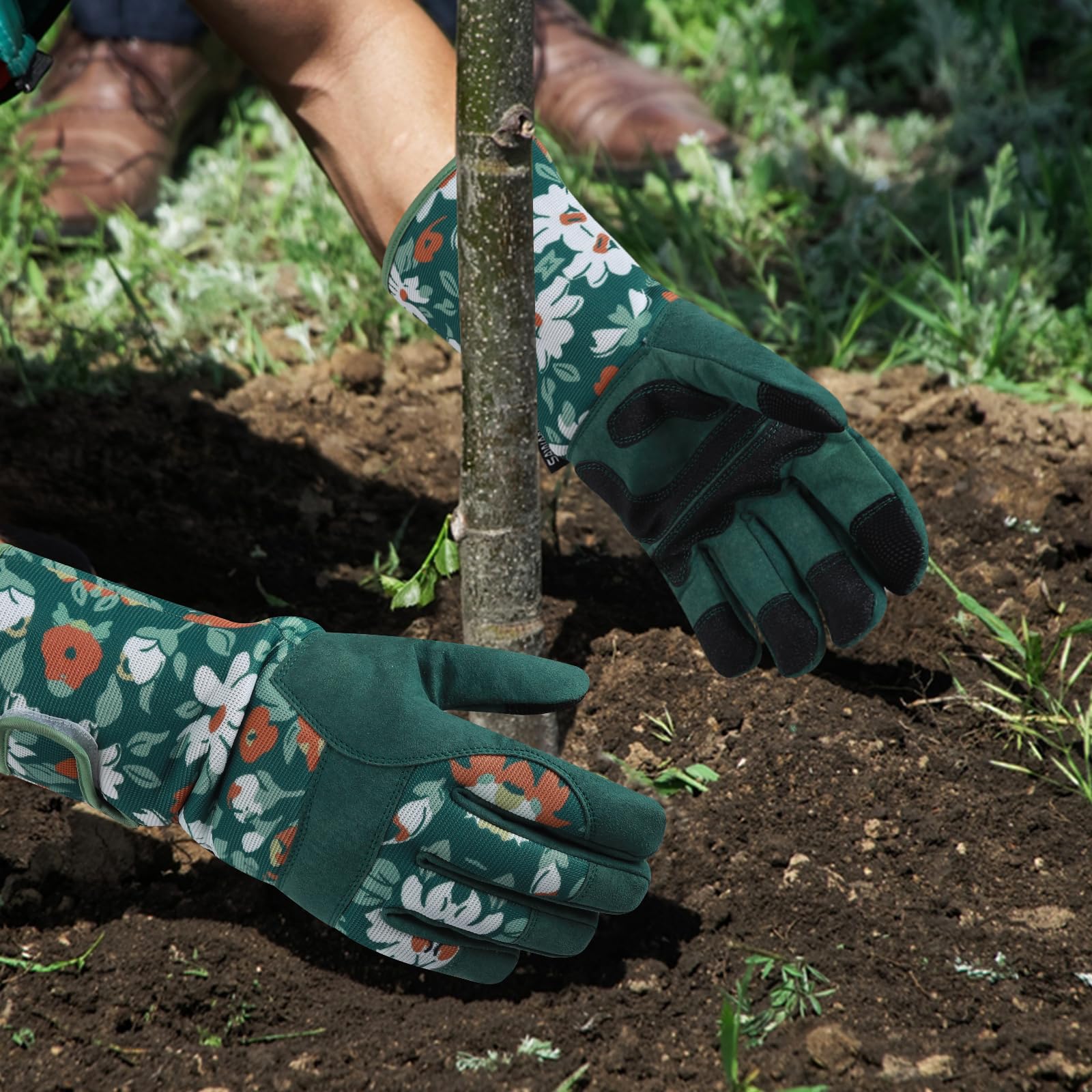 SAWANS Guantes de jardinería largos para mujeres y hombres, guantes de jardín resistentes a las espinas, seguridad, transpirables y cómodos, protección extra larga del antebrazo para la cintura (Verde