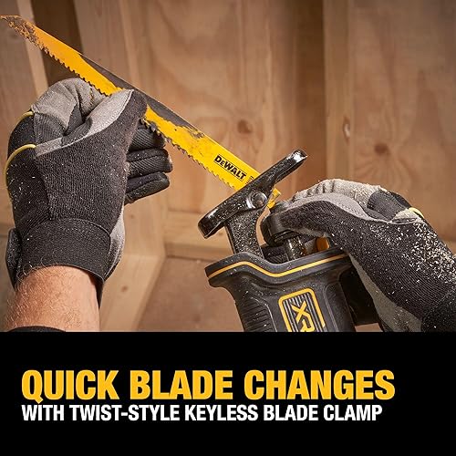 Miniatura 3 de DEWALT Sierra recíproca MAX* de 20 V, inalámbrica, disparador variable de 2 dedos, abrazadera de hoja sin llave, solo herramienta (DCS382B)