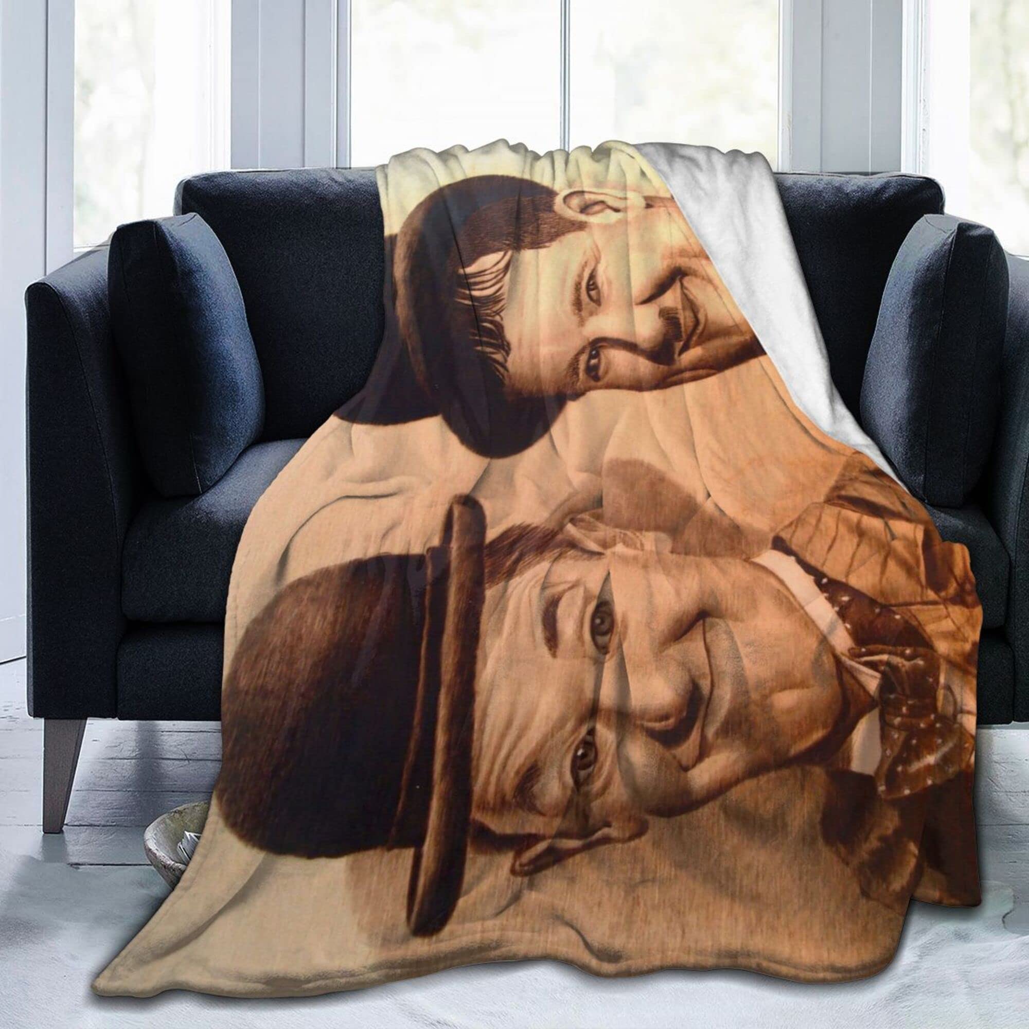 Ultra-Soft Fluffy for Laurel and Hardy Throw Size Ultra Soft Flannel Fleece All Season Light Weight Living Room/Bedroom Warm Blanket50"x40"