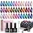 Beetles Cat Eye Gel Nail Polish Set - 20 Colors Christmas Glitter Red Green Blue Brown Black Cat Eye Magnetic Base Matte Glossy Top Coat Galaxy Gemlight Soak Off UV Manicure Salon Gift for Women