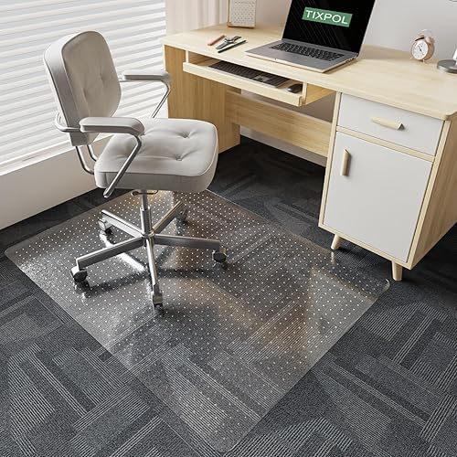 Tapete para silla de alfombra, 36 x 48 pulgadas, tapete para silla de oficina para suelos alfombrados, protector de alfombra antideslizante con