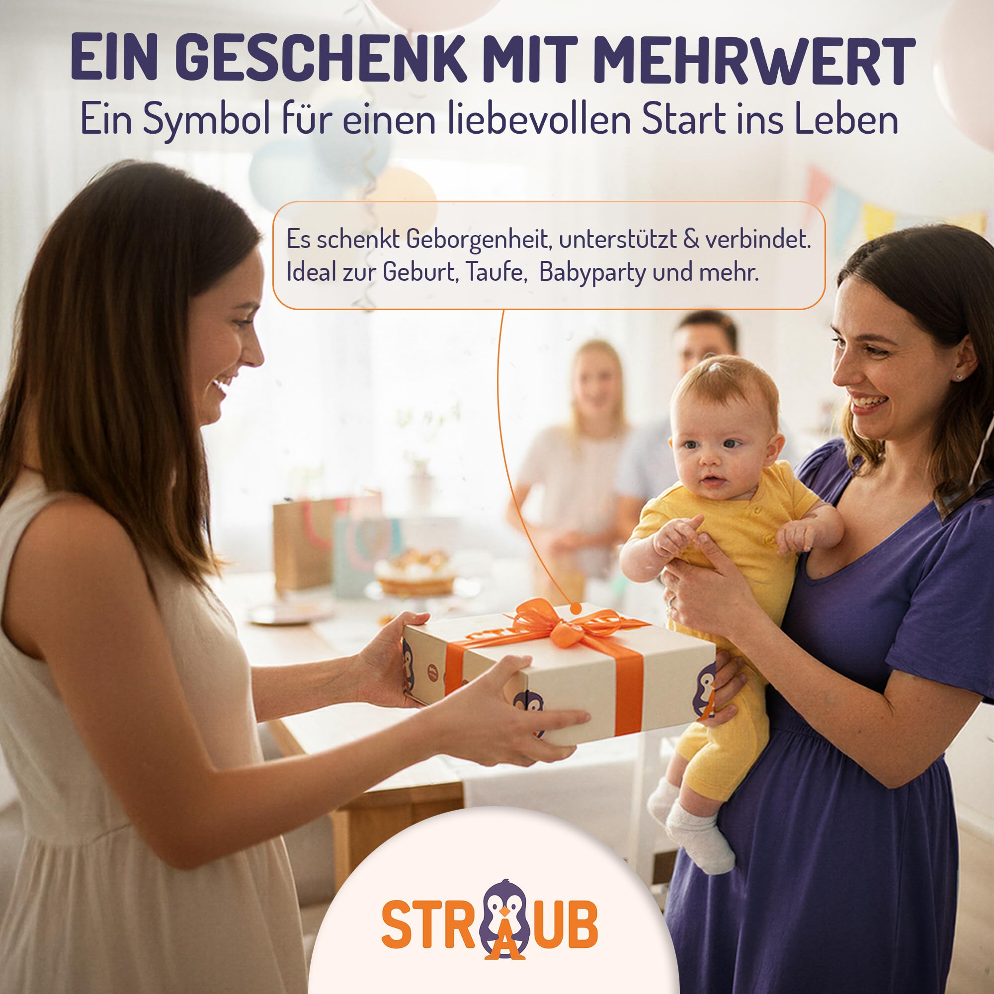 STRAUB Baby Spielset – Pädagogisch entwickeltes Lernspielzeug-Set – Beißring, Greifring, Greiffigur & Stapelturm – Baby-Spielzeug, Babyzubehör zur Förderung von Sensorik, Feinmotorik & Wahrnehmung