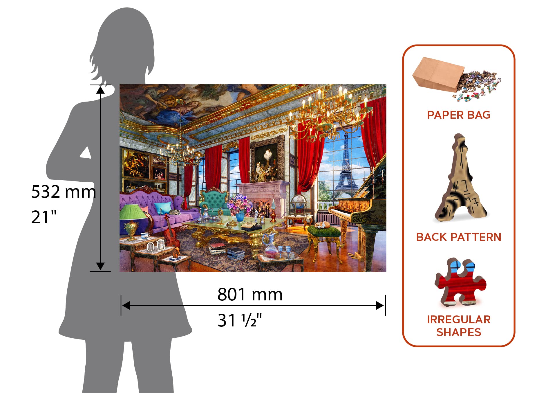 Wooden.City 2000 Elementów Drewniane Puzzle - Zabawka I Unikalne Puzzle Dla Dzieci I Dorosłych - Piękna Układanka Z Układanką Z Niezwykłymi Kawałkami Zwierząt - Puzzli - Idealny Prezent Urodzinowy