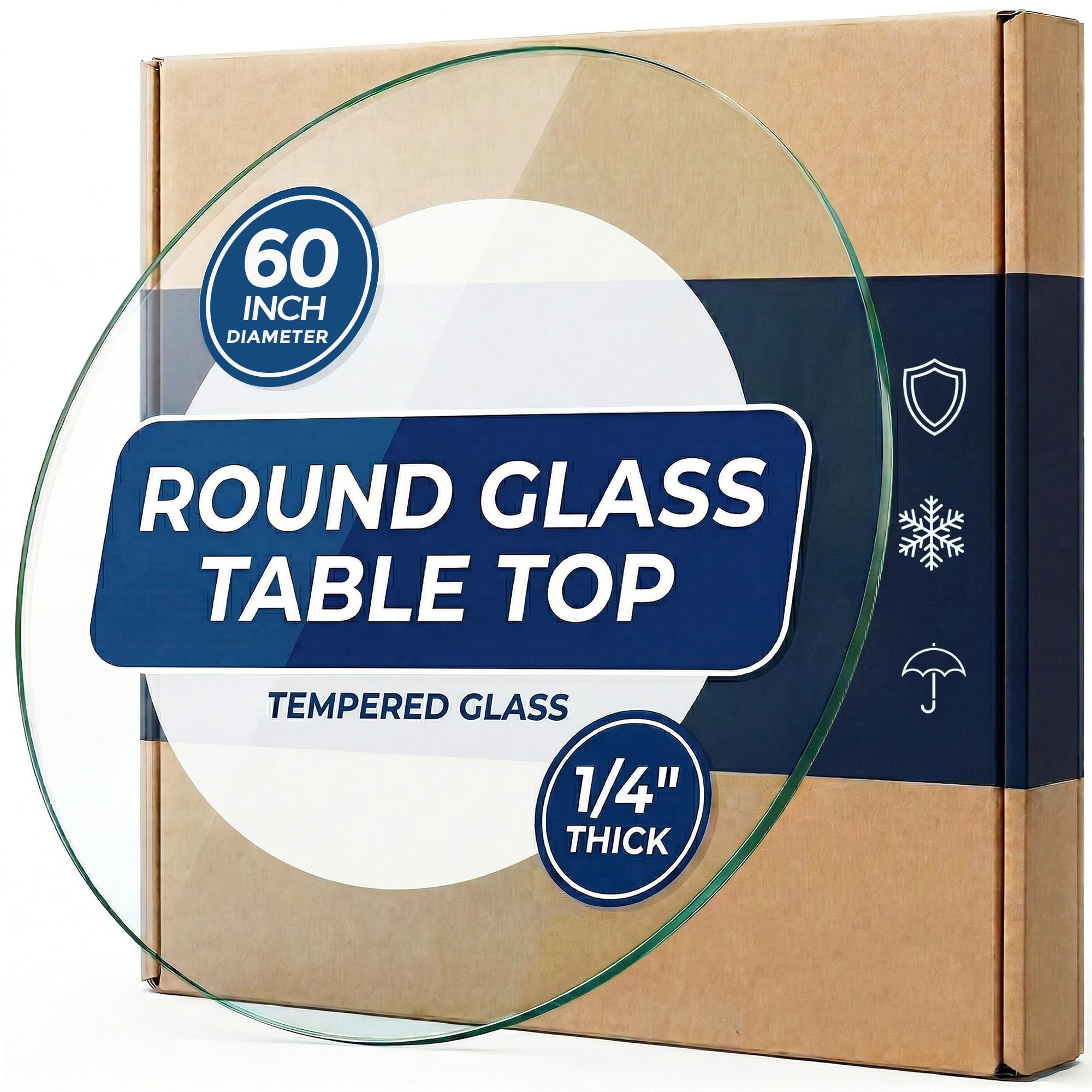 Photo 1 of ORVIANA 60 Inch Round Tempered Glass Table Top